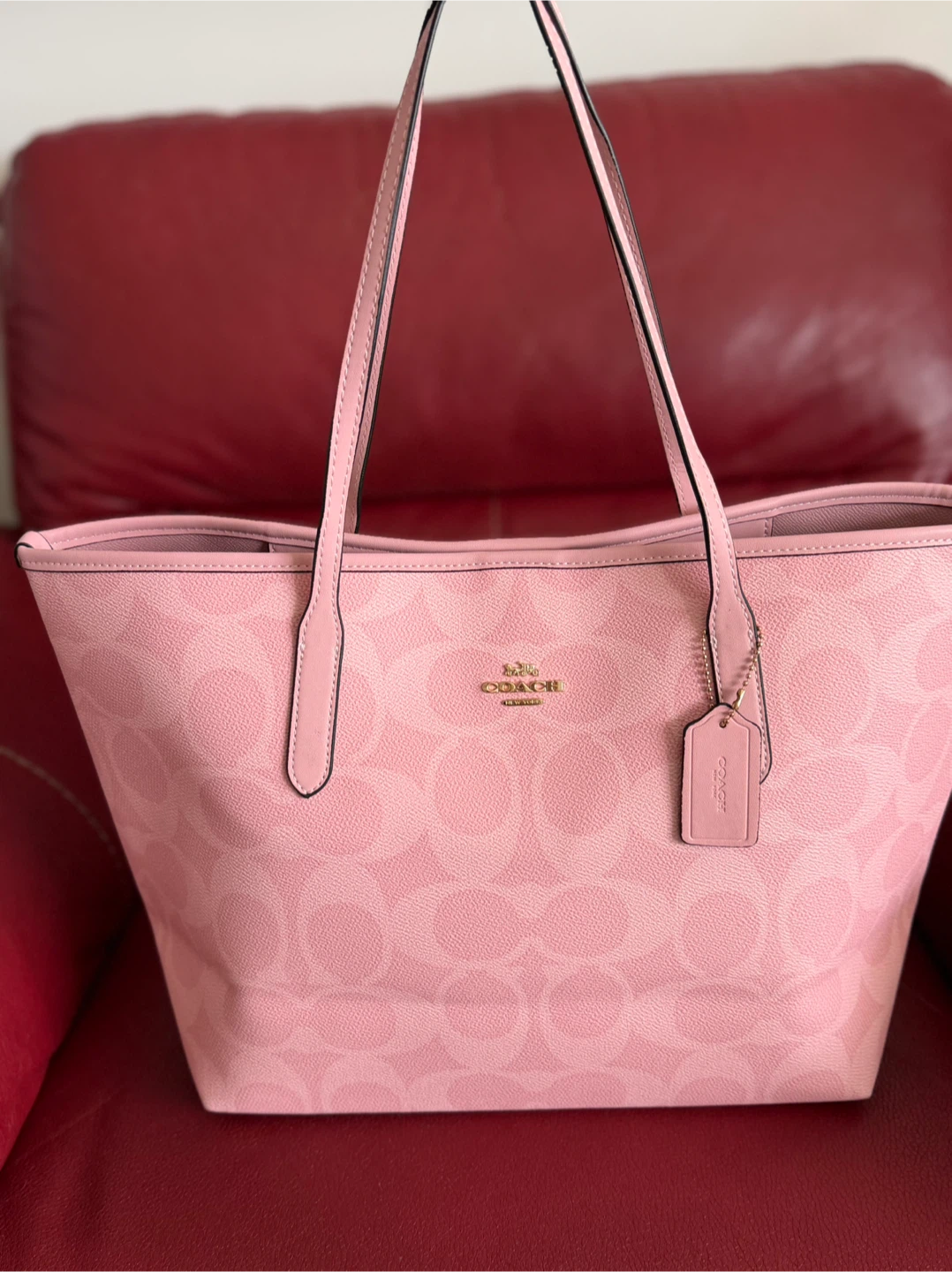 Coach Signature Print Tote Bag in Pink - photo 4