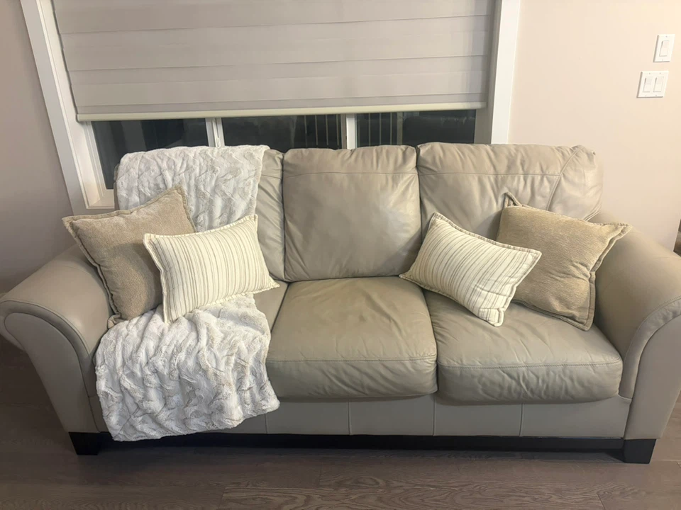 Leather Sofa & Loveseat Set – Good Condition