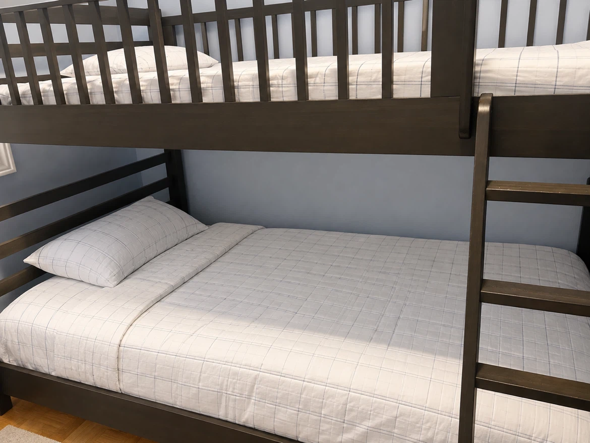 Solid Dark Wood Bunk Bed - photo 2