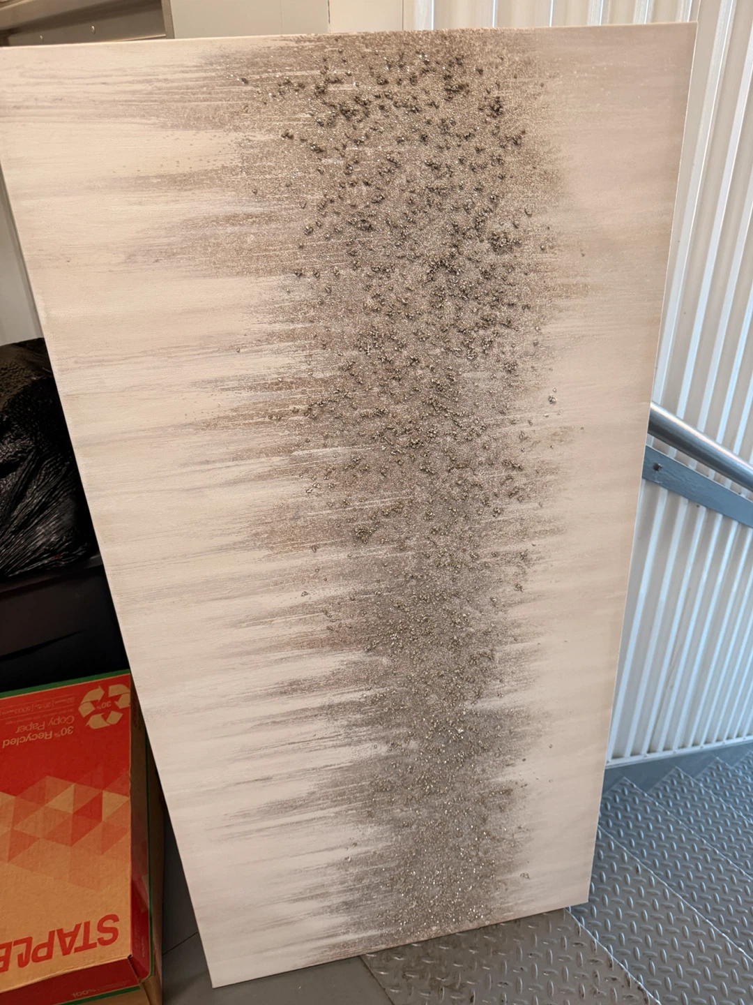 Textured Silver and Cream Wall Art