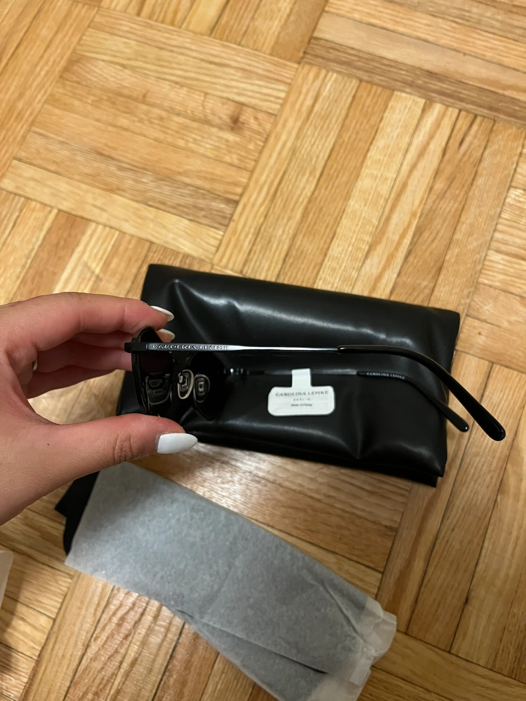 NEW Carolina Lemke Berlin Black Sunglasses + Case - photo 5