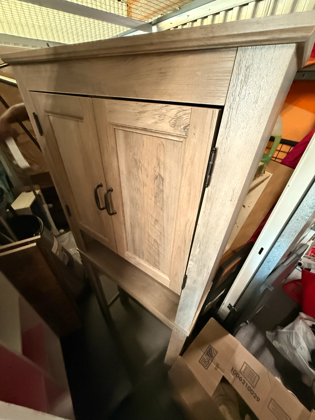 Rustic Wood Corner Cabinet