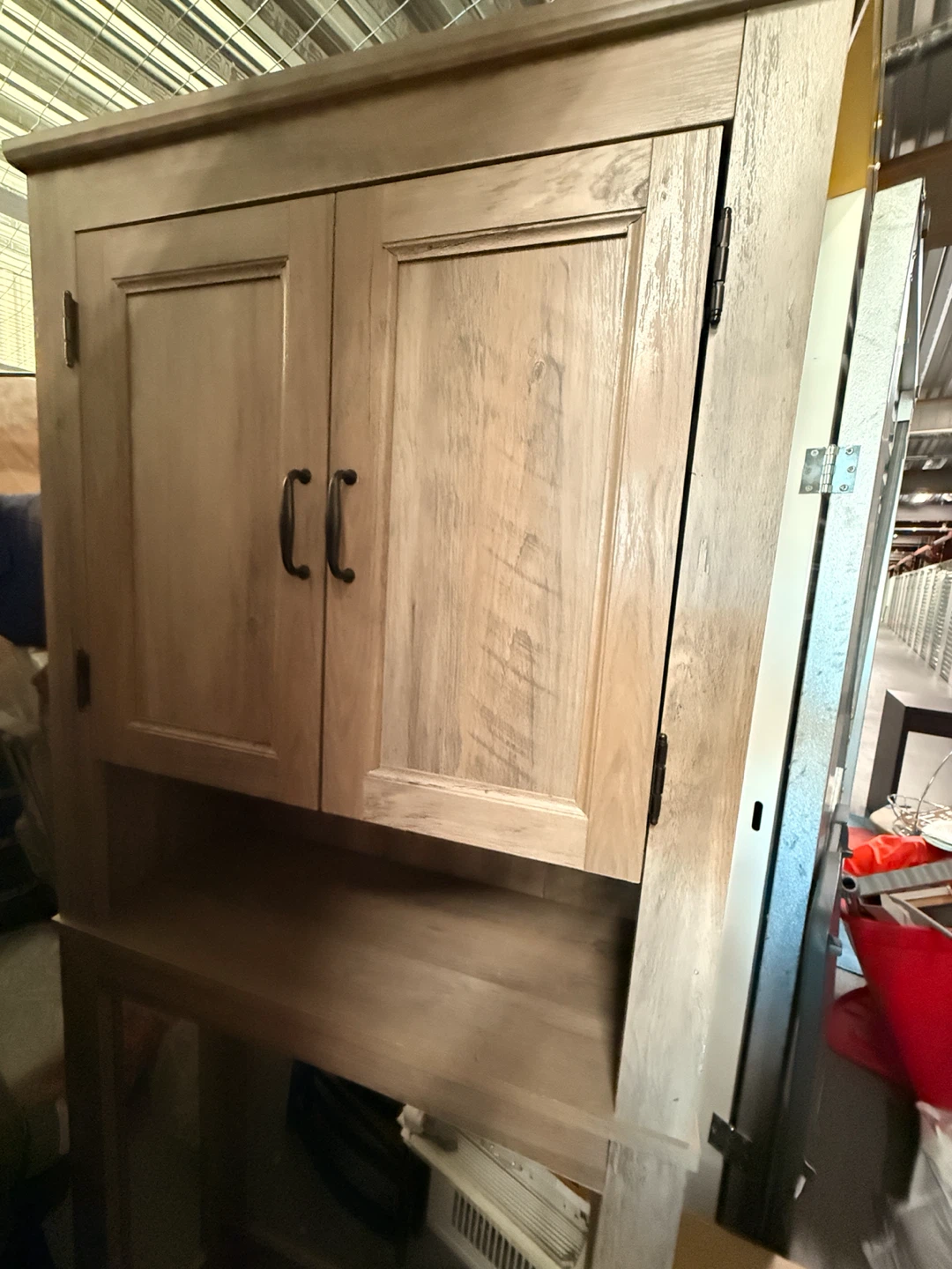Rustic Wood Corner Cabinet - photo 2