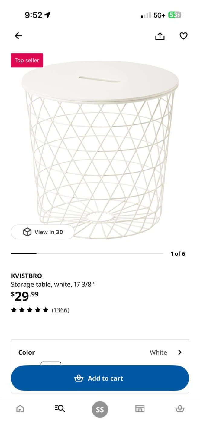 IKEA KVISTBRO White Storage Table - photo 4