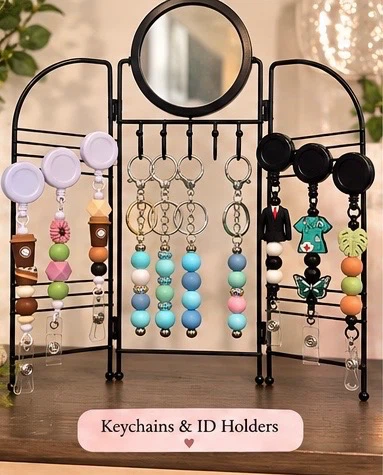Assorted Beaded Bracelets and Keychains with pens and ID holders - photo 5