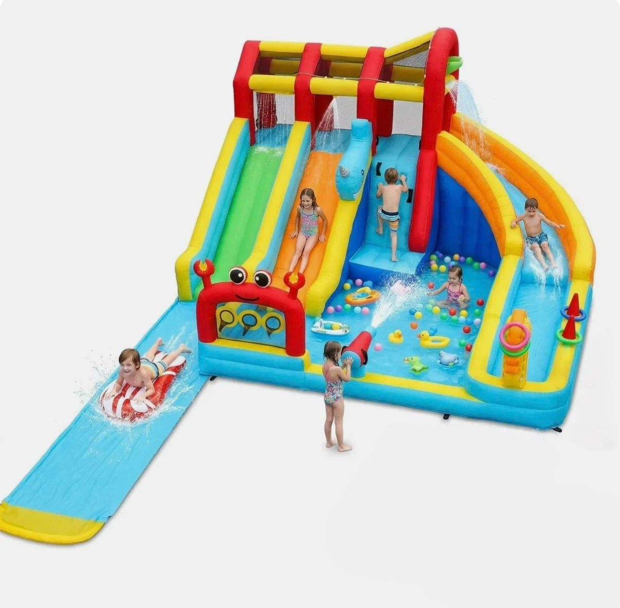 Inflatable Kids Water Park with Slides and Blower