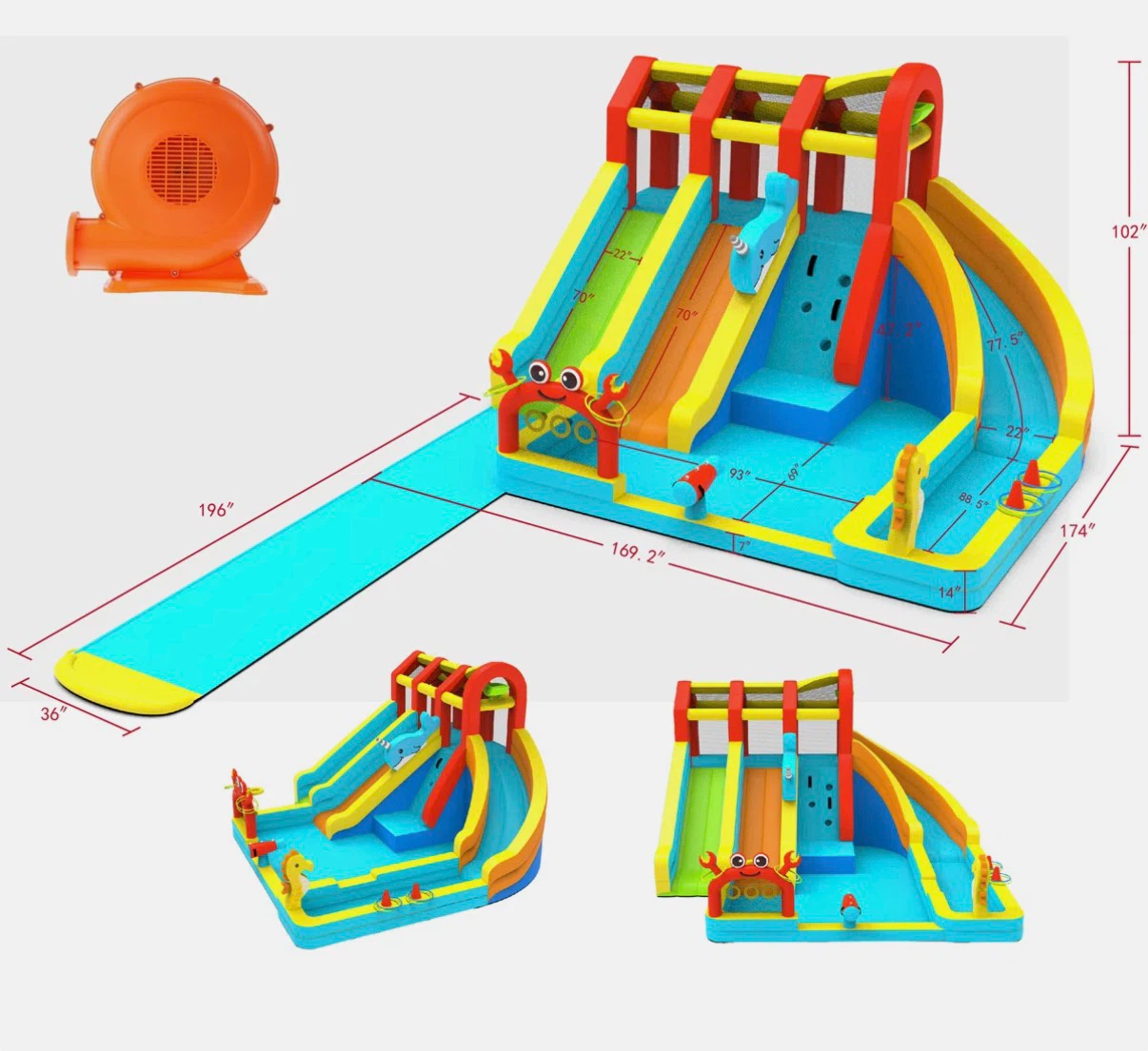 Inflatable Kids Water Park with Slides and Blower - photo 3