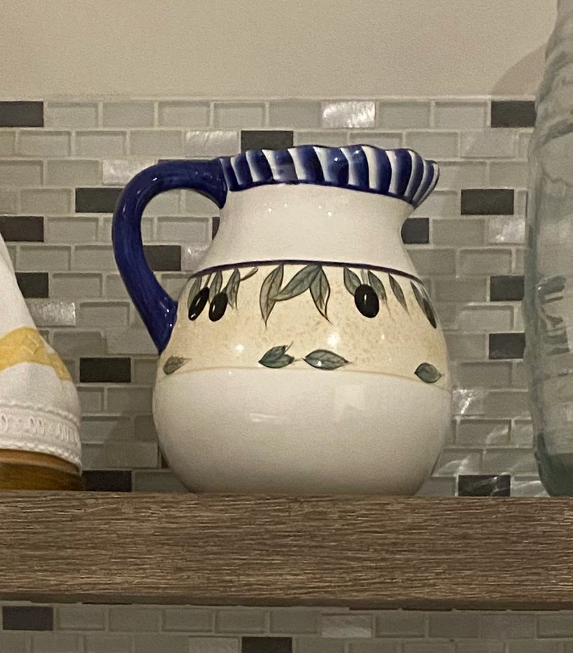 Ceramic Olive Pattern Pitcher