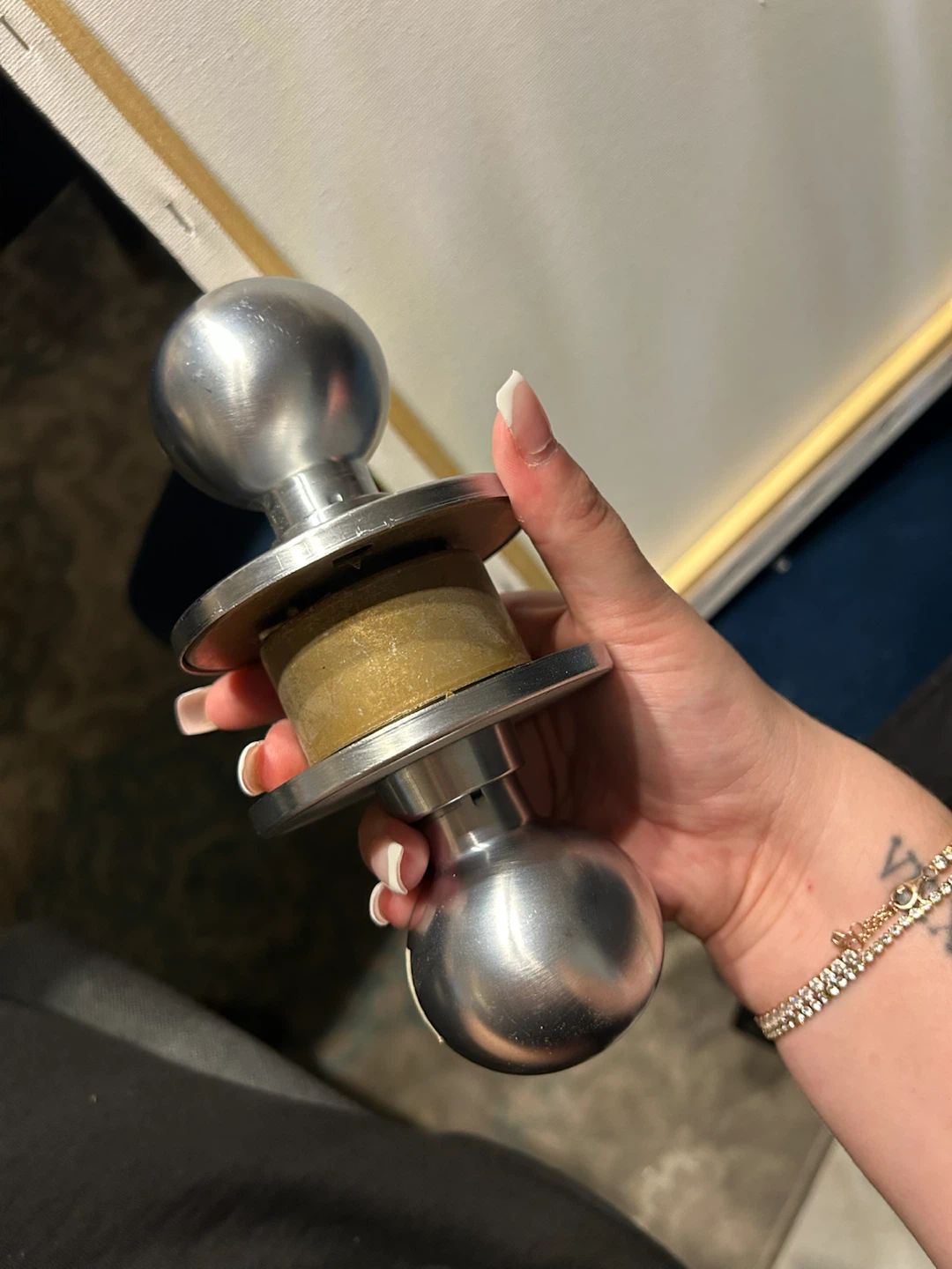 Satin Nickel Round Door Knob Set #freecycle