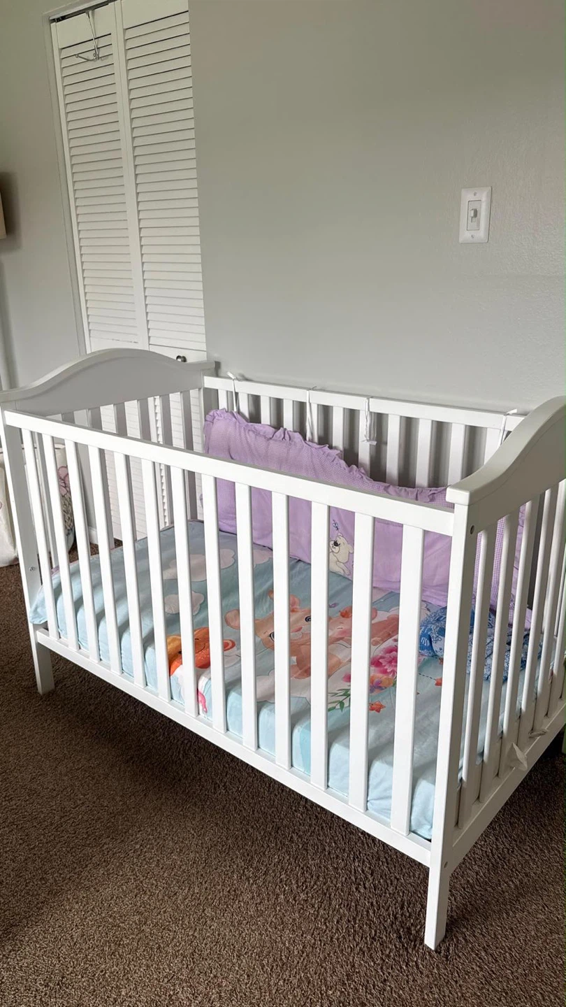 White Wooden Baby Crib