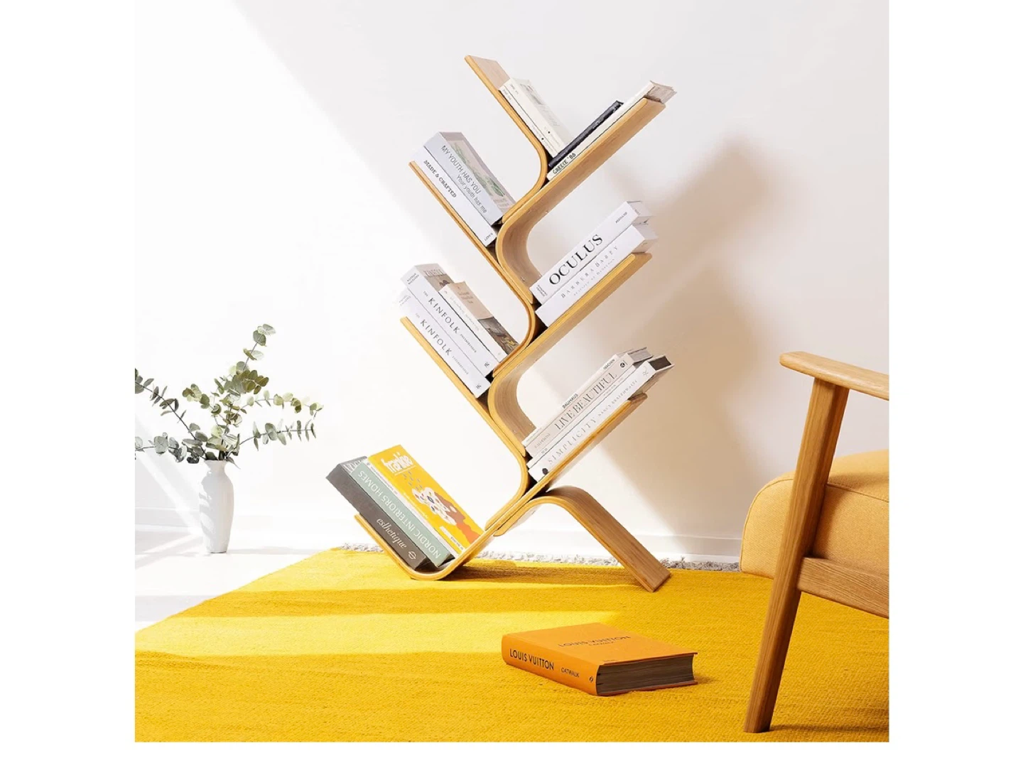Tree-Shaped Wooden Bookshelf