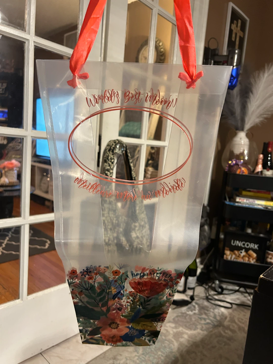 Worlds Best Mommy floral hanging bag #freecycle