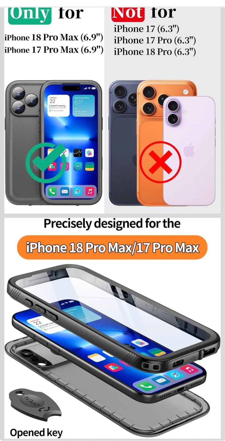 Waterproof Phone Case for iPhone 18 Pro Max/17 Pro Max - photo 2