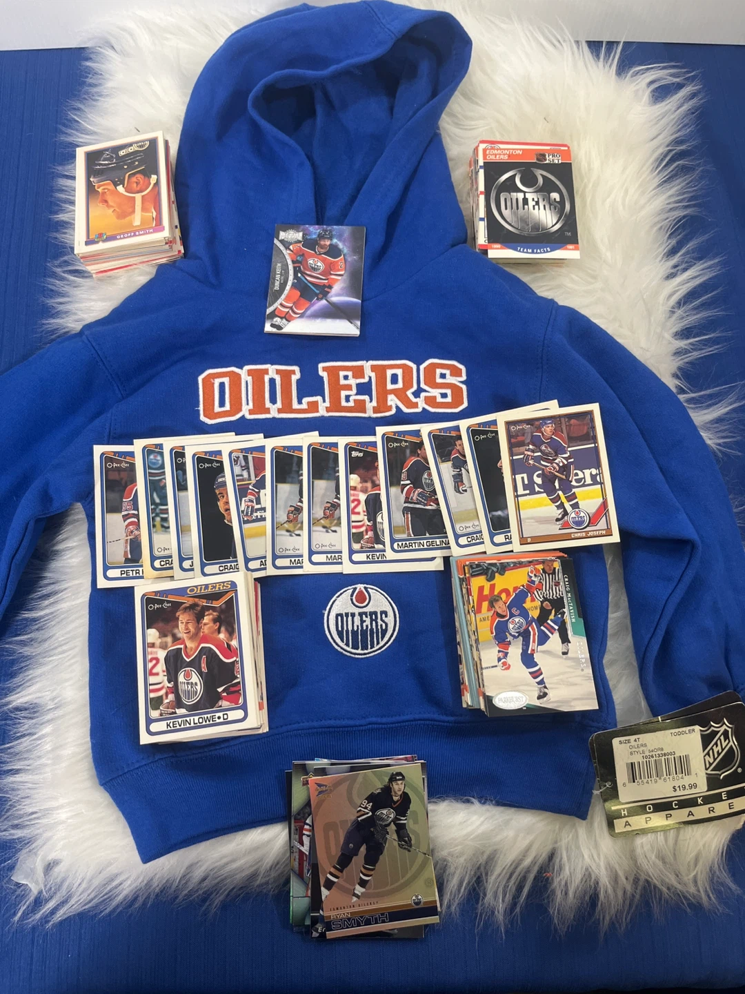 Oilers 4T Toddler Hoodie + FREE Vintage Cards