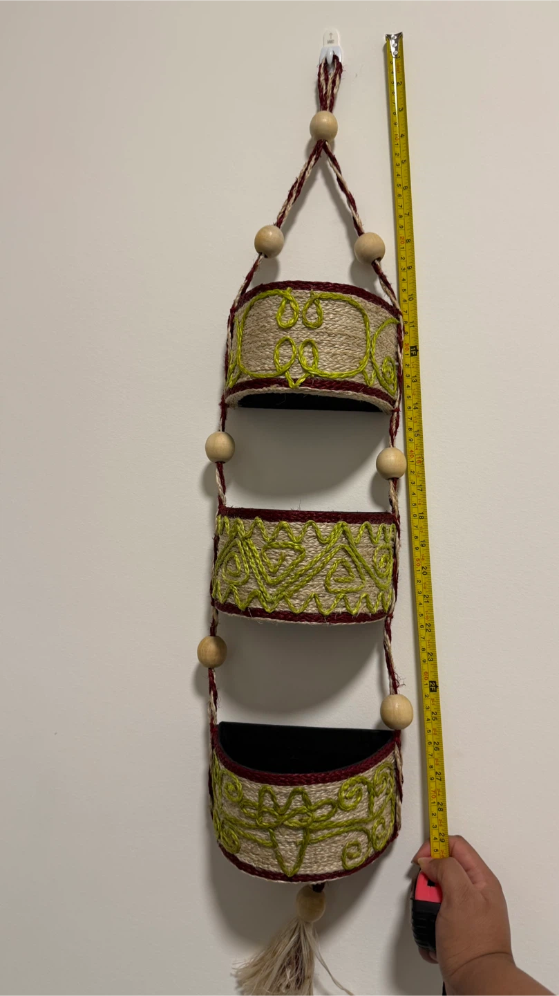 3-Tier Jute Hanging Wall Organizer - photo 2