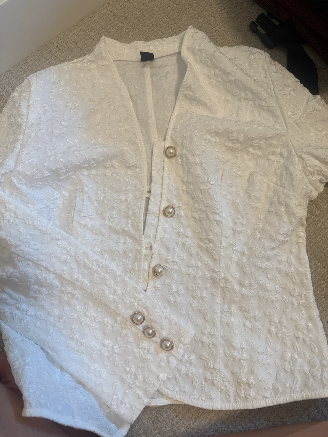 SHEIN Privé White Textured Blazer - photo 2