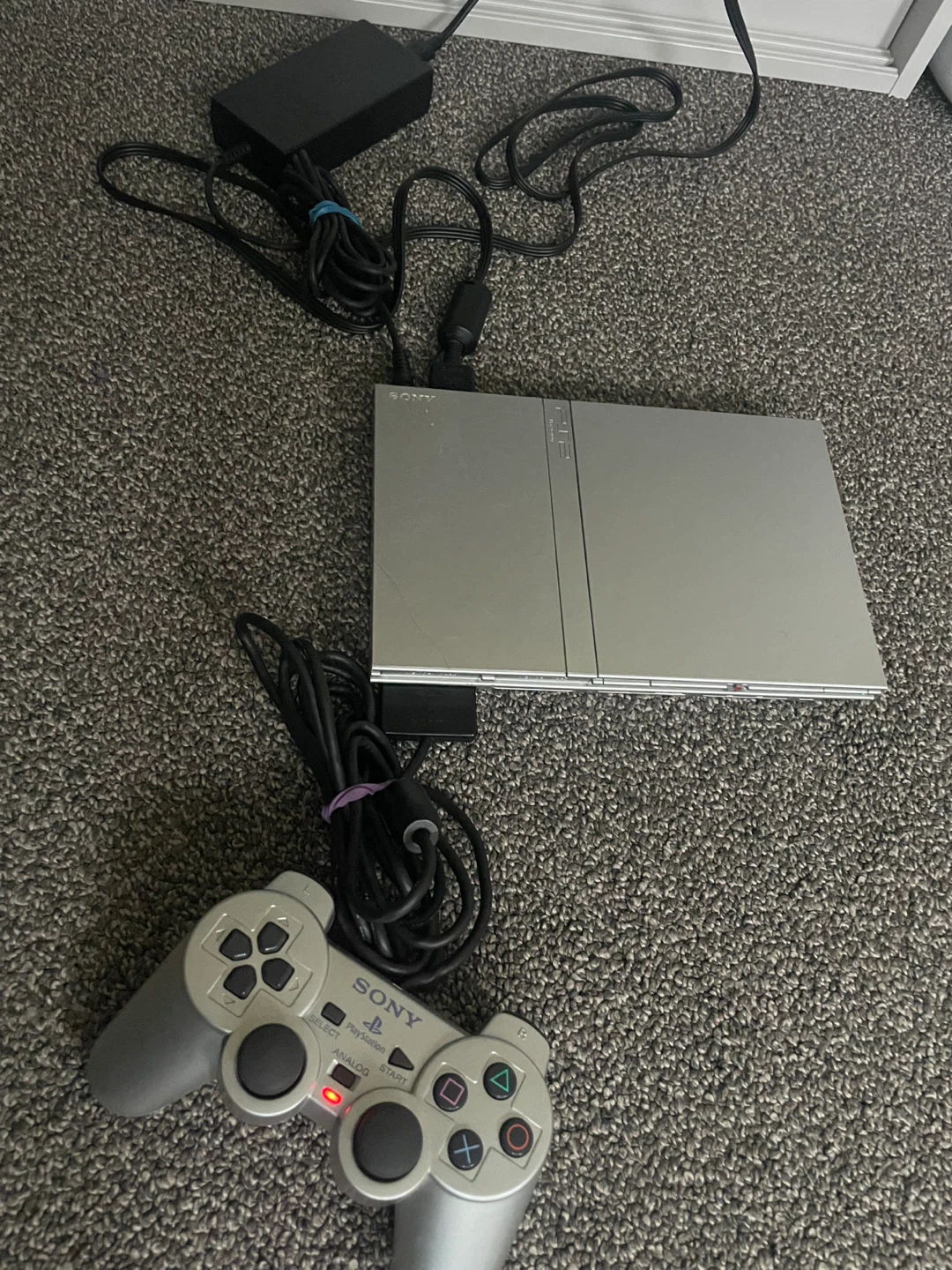 Sony PlayStation 2 Slim Silver Console Bundle