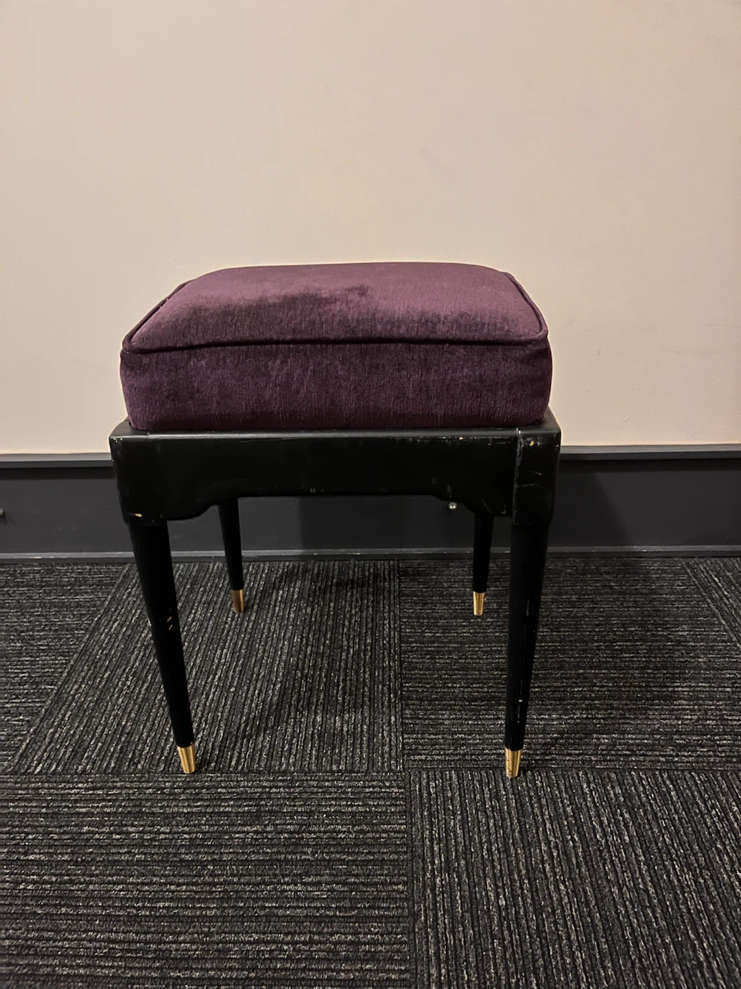 Purple Velvet Vanity Stool