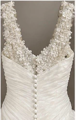 White Beaded Wedding Dress - photo 2