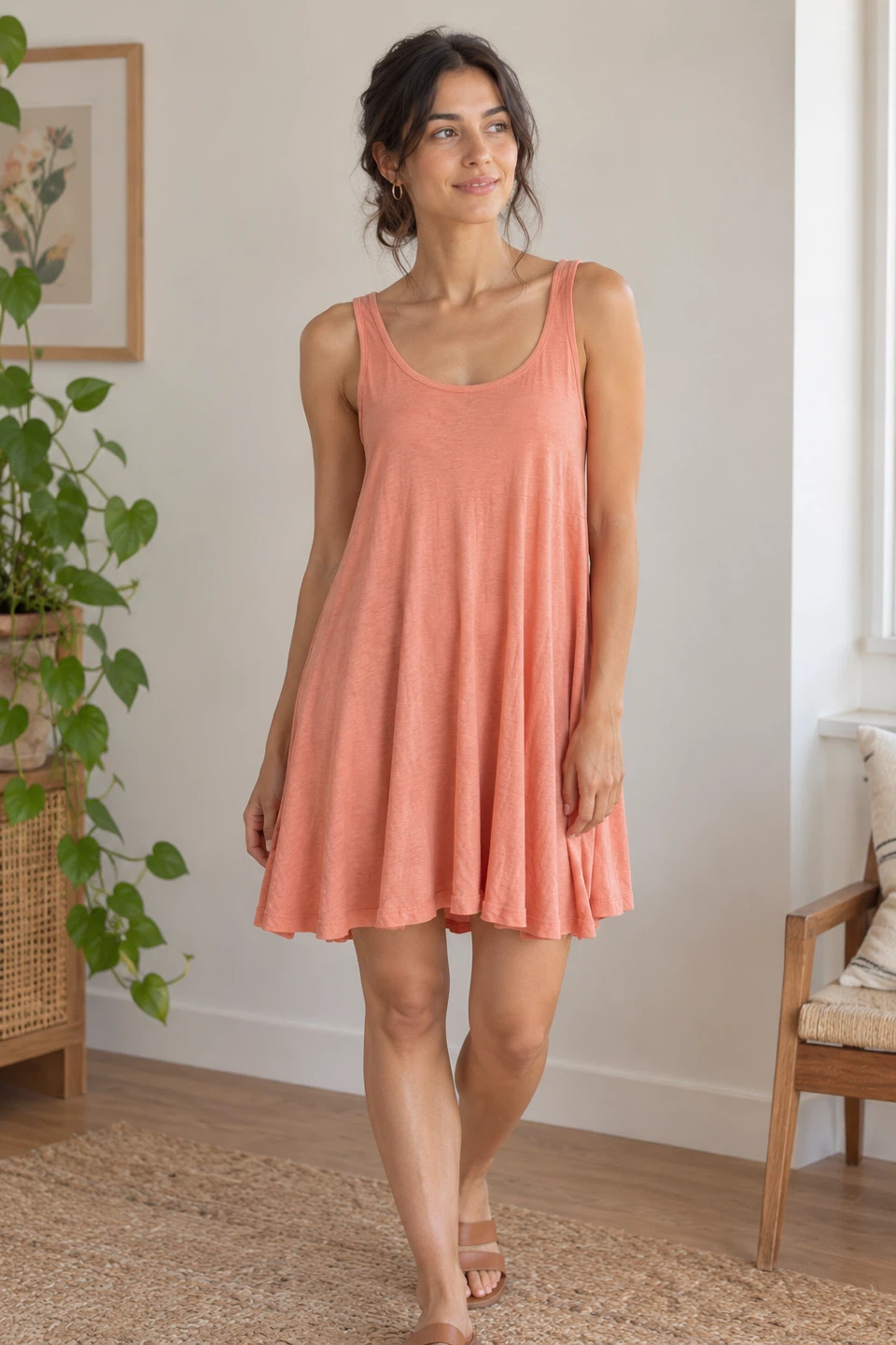 Coral Tank Dress