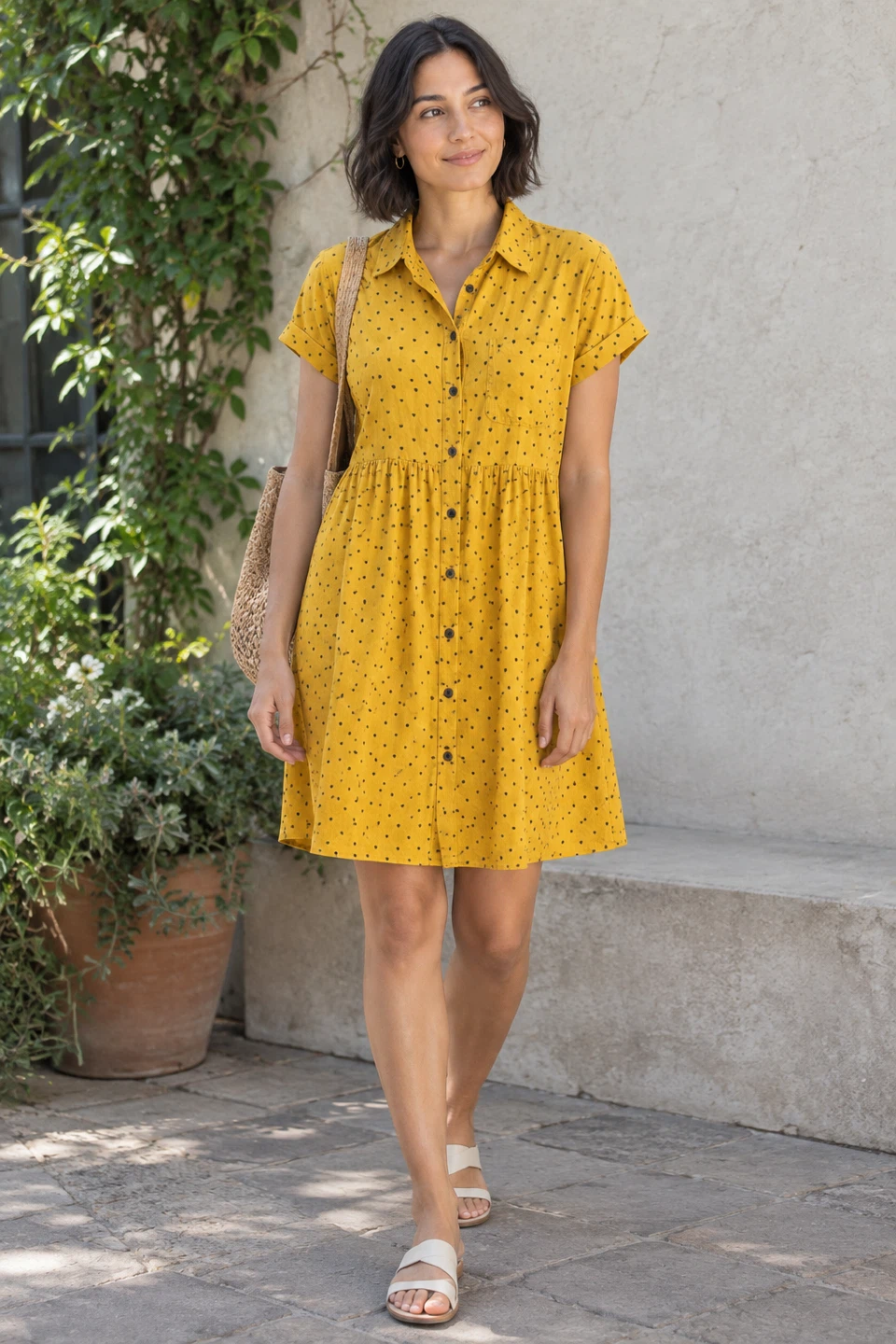 Yellow heart print dress - photo 3