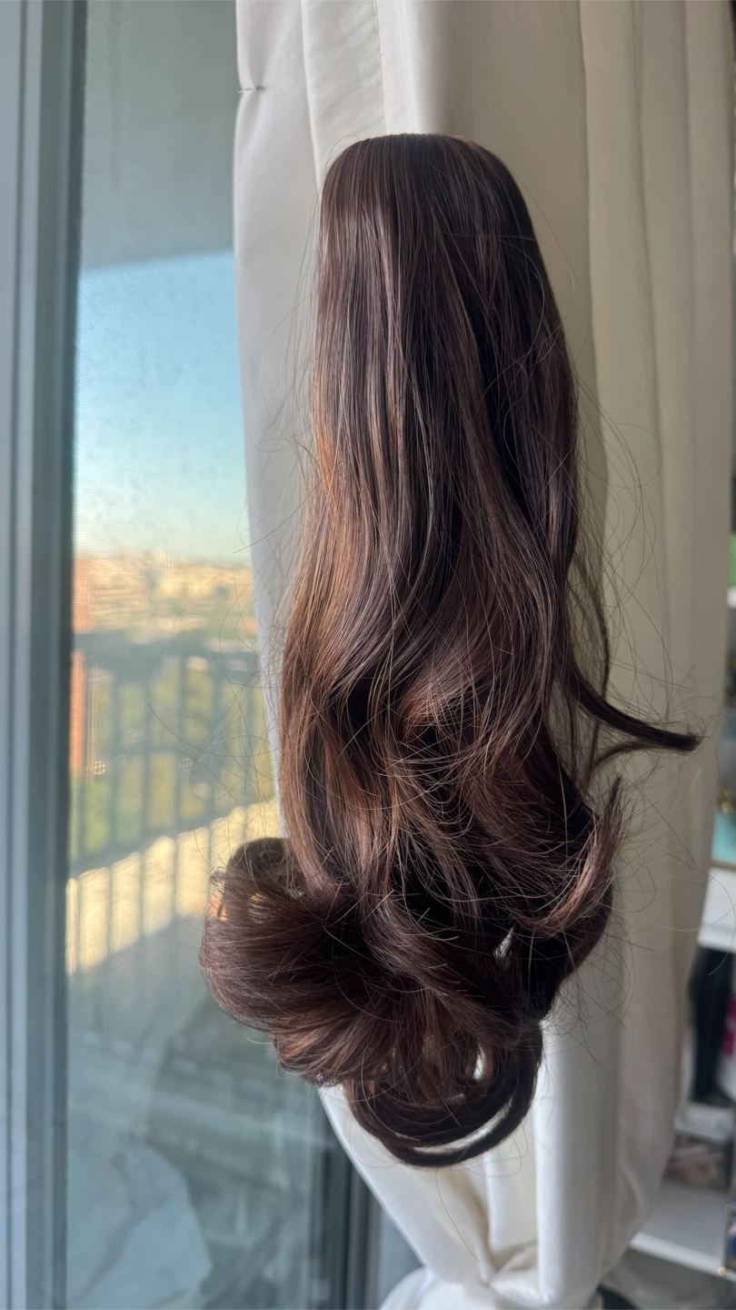 Long Brown Wavy Ponytail Extension - photo 3