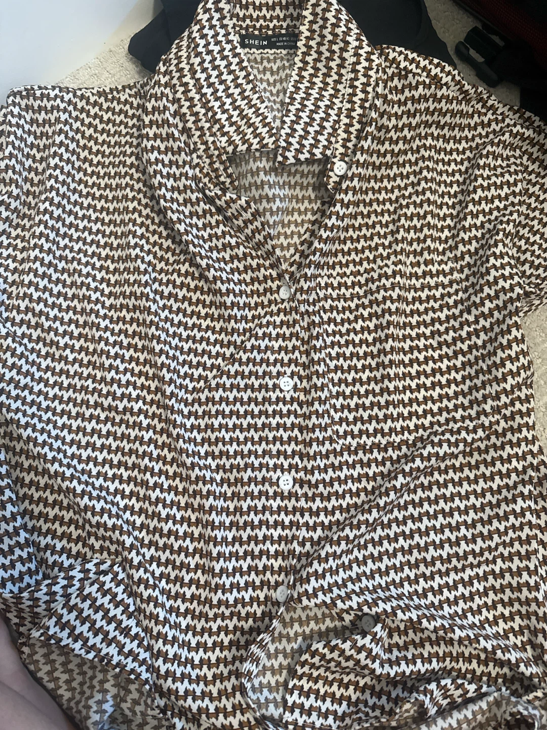 SHEIN Geometric Pattern Short Sleeve Shirt - photo 2