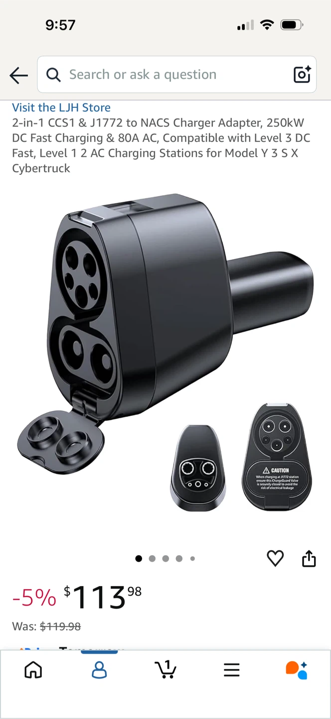 2-in-1 CCS1 & J1772 to NACS Charger Adapter - photo 4