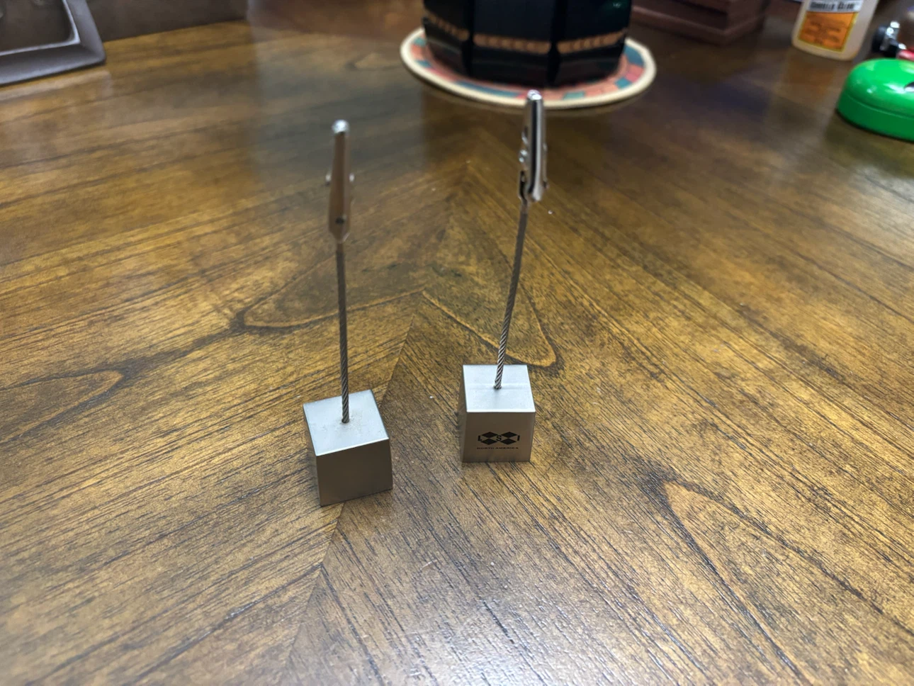 Set of Two Metal Memo Clip Holders