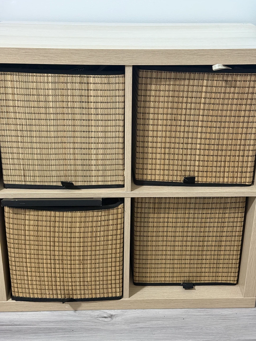 IKEA KALLAX 2×2 Storage Unit + 4 Woven Baskets