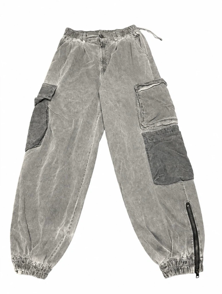 Rick owen’s type Grey Washed Cargo Jogger Pant