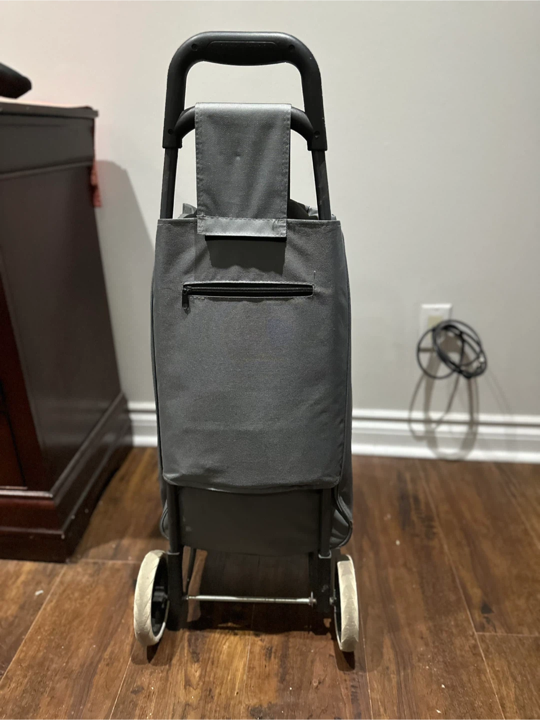 Grey Rolling Shopping Cart