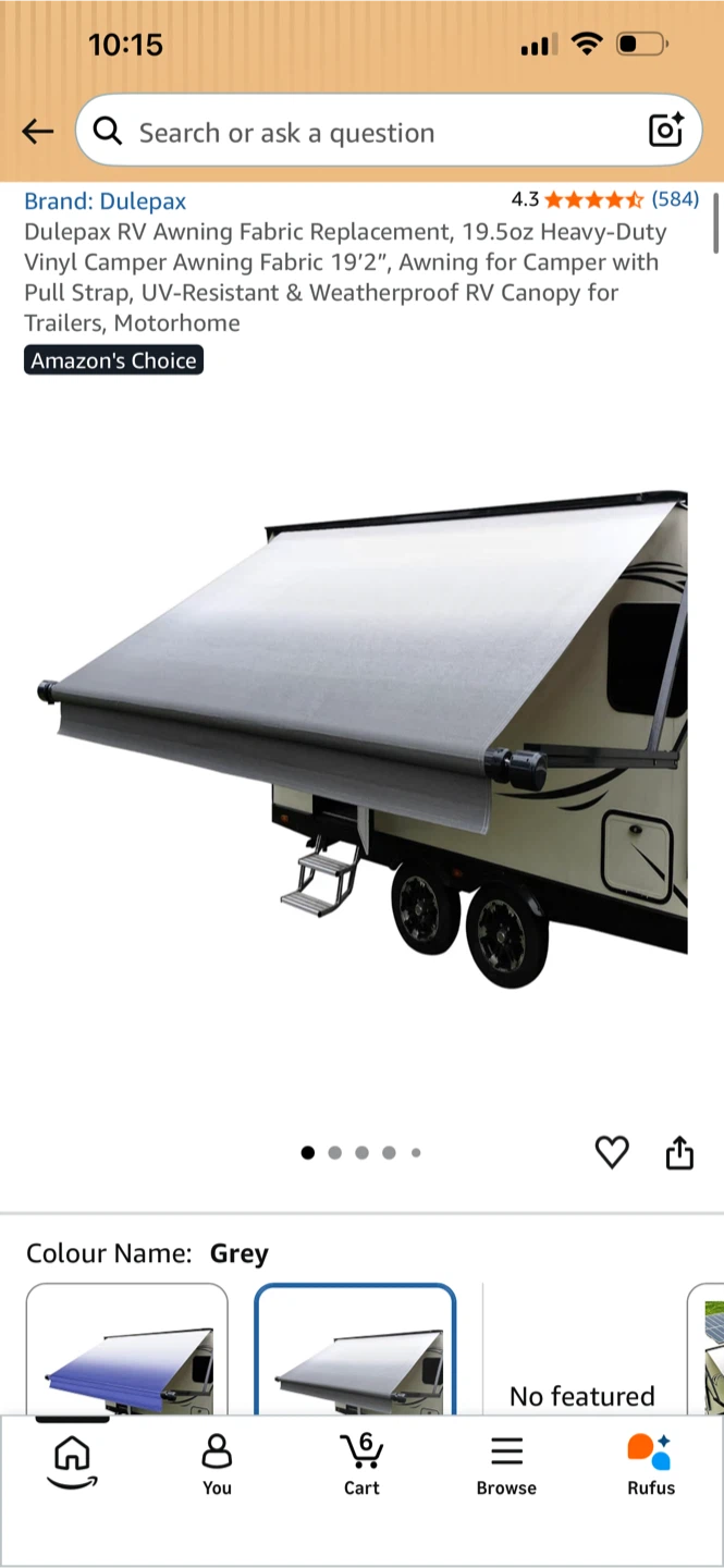 NEW Dulepax RV Awning Fabric Replacement - 19'2" - photo 2