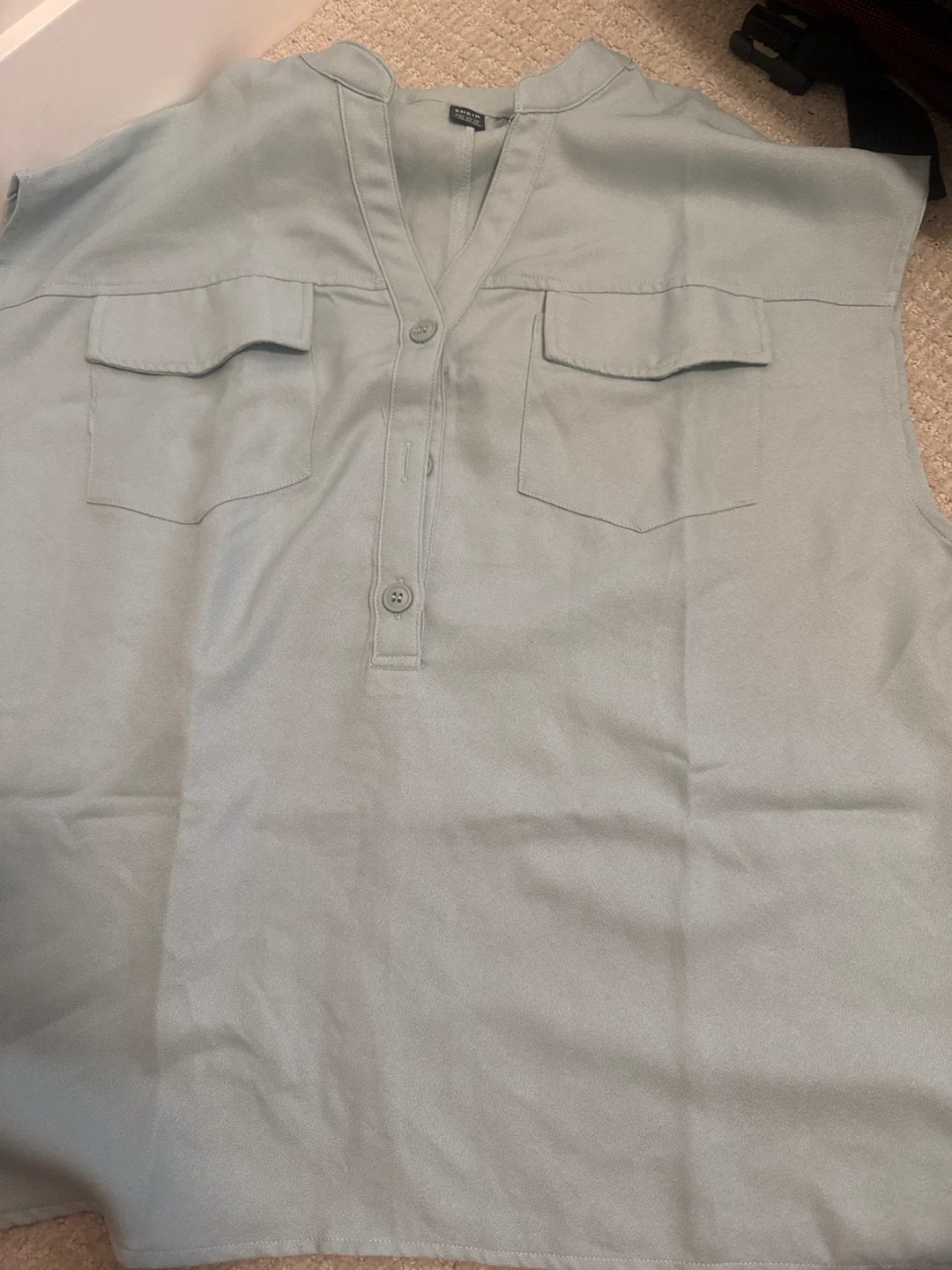 SHEIN ESSNCE Sage Green Cap Sleeve Top - photo 2