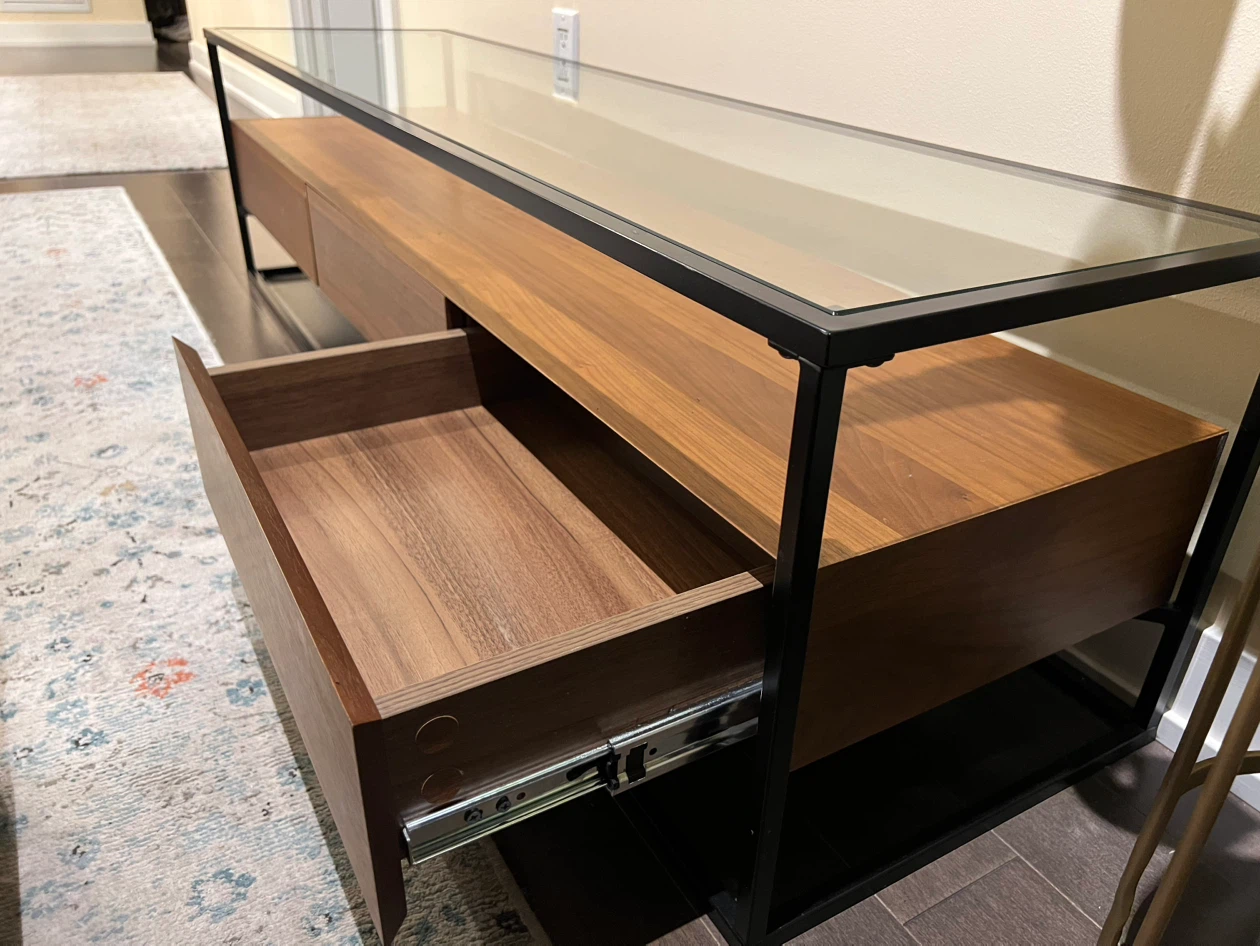 Modern Glass and Wood Media Console - photo 5