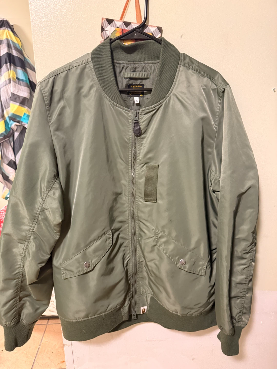 A Bathing Ape Olive Bomber Jacket