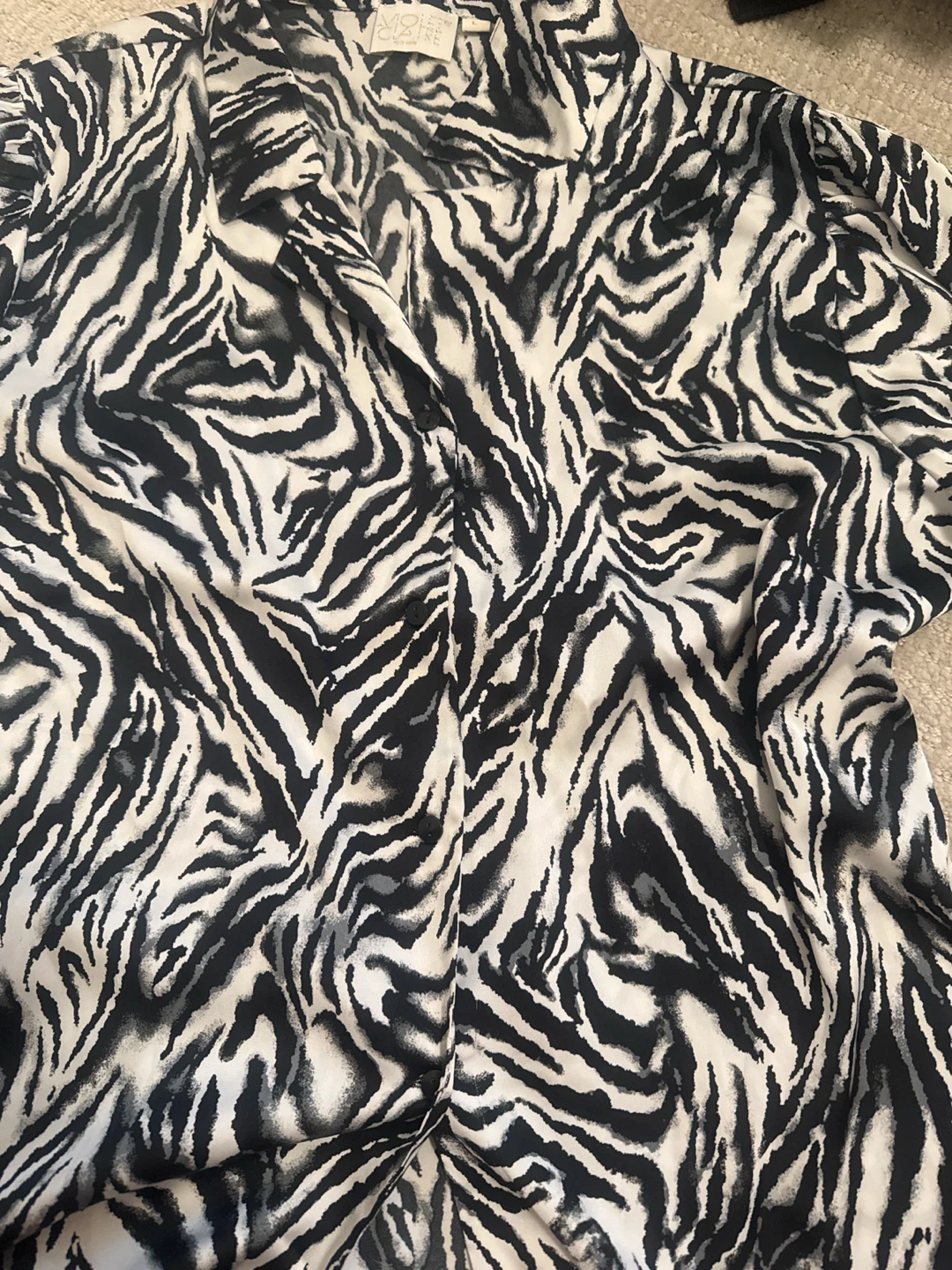 Moira Claire Zebra Print Button-Down Shirt