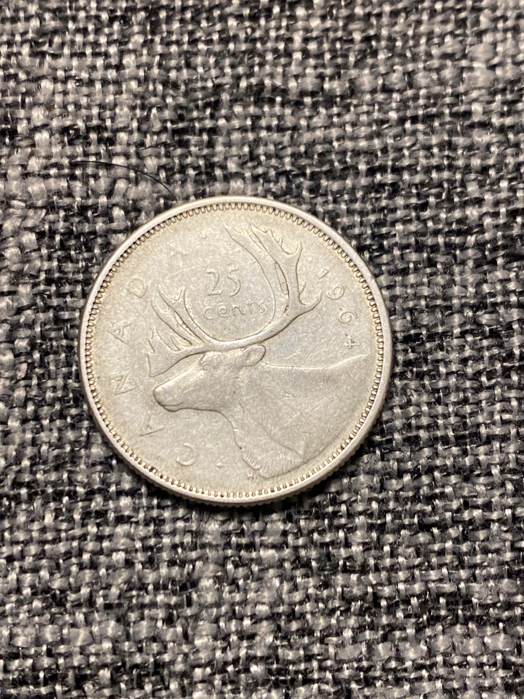 1964 Canadian 25 Cent Silver Coin