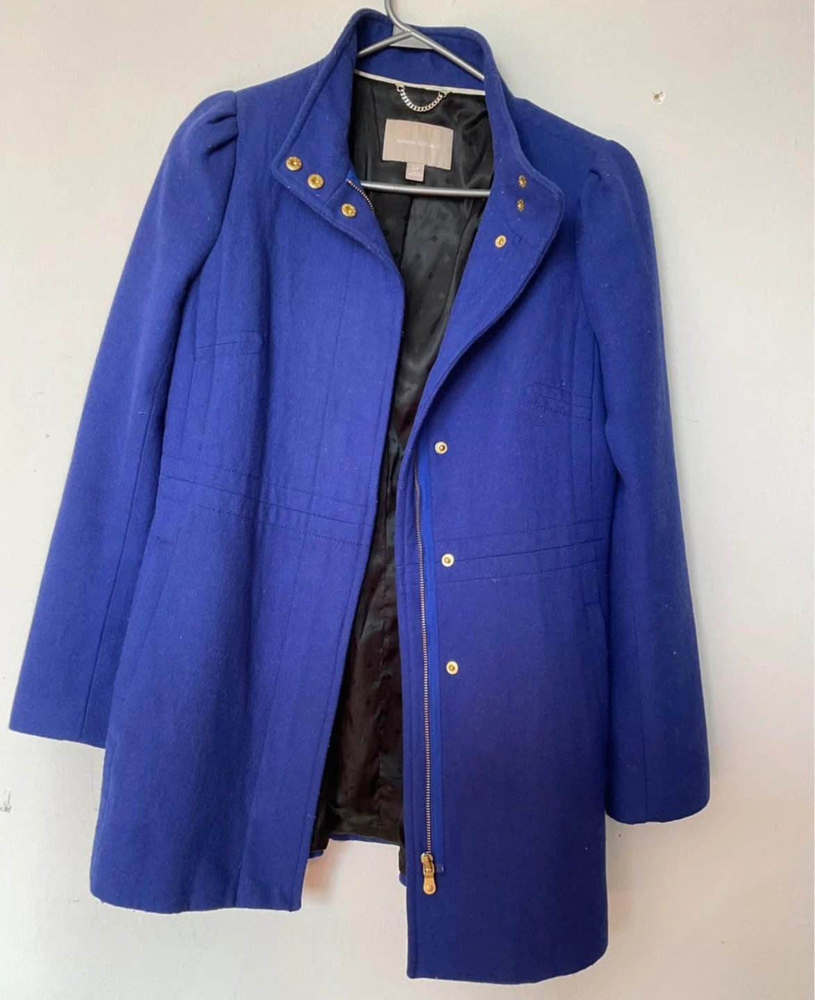 Banana Republic Royal Blue Wool-Blend Coat