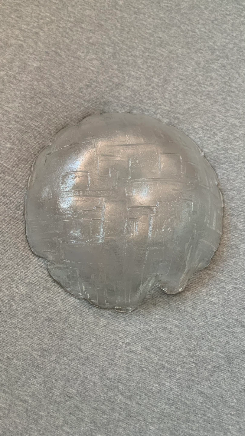 Textured Asymmetrical Frosted Glass Serving Bowl - photo 3