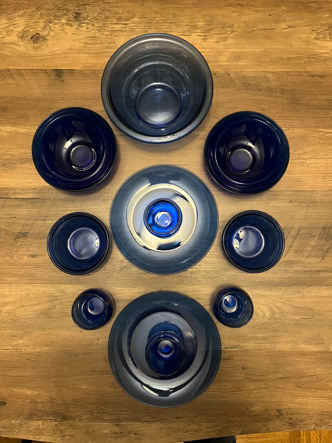 Blue Glass Serving Bowl Set - photo 3