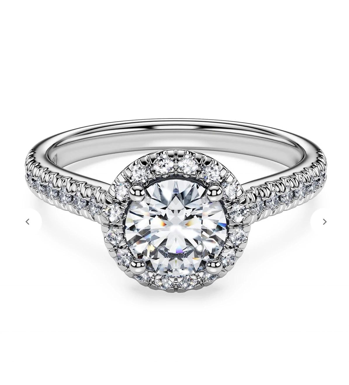 Halo diamond engagement ring - photo 4
