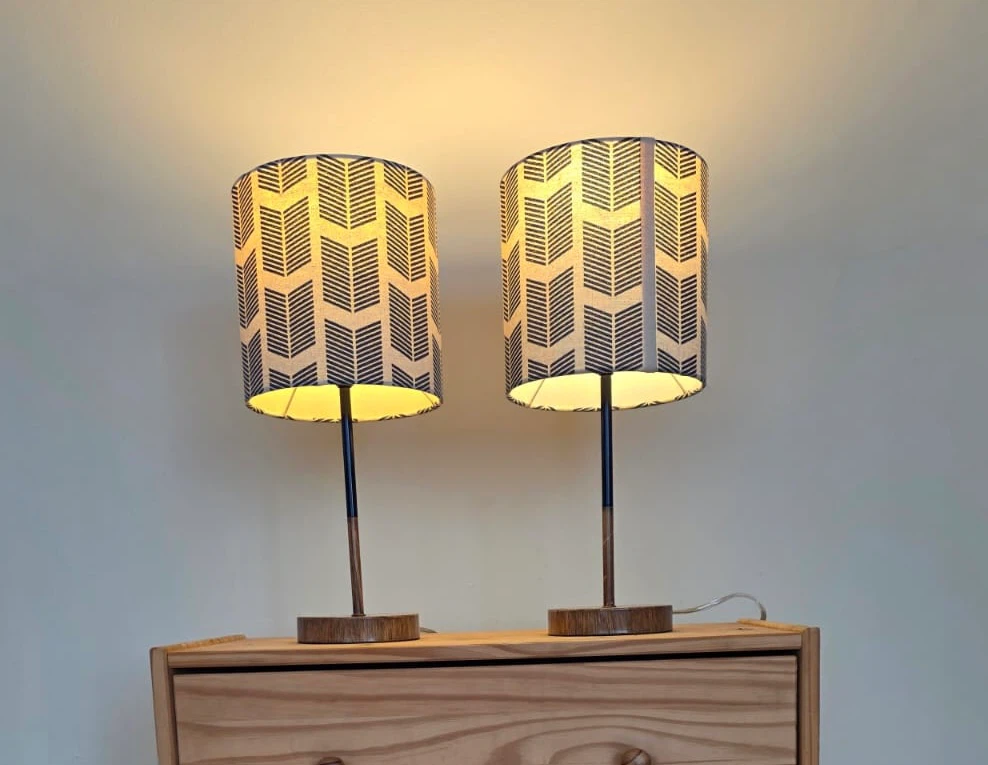 Set of Two Chevron Pattern Table Lamps - photo 2