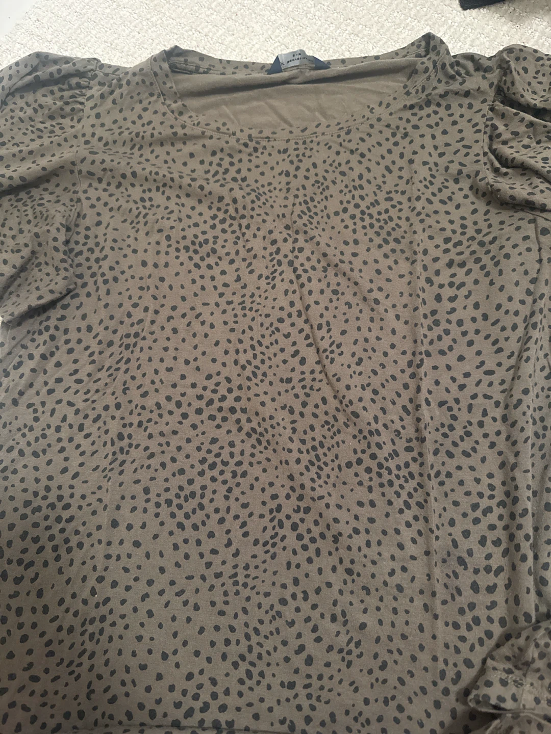 Olive Green Animal Print Blouse