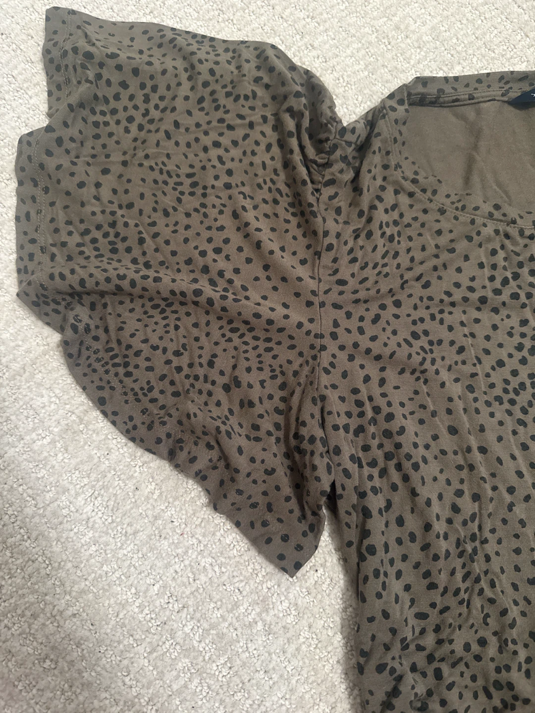 Olive Green Animal Print Blouse - photo 2