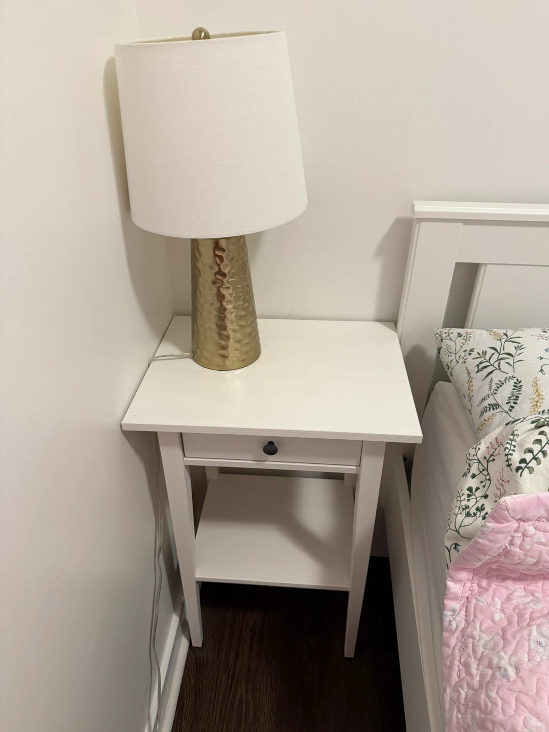 White IKEA Hemnes Nightstand