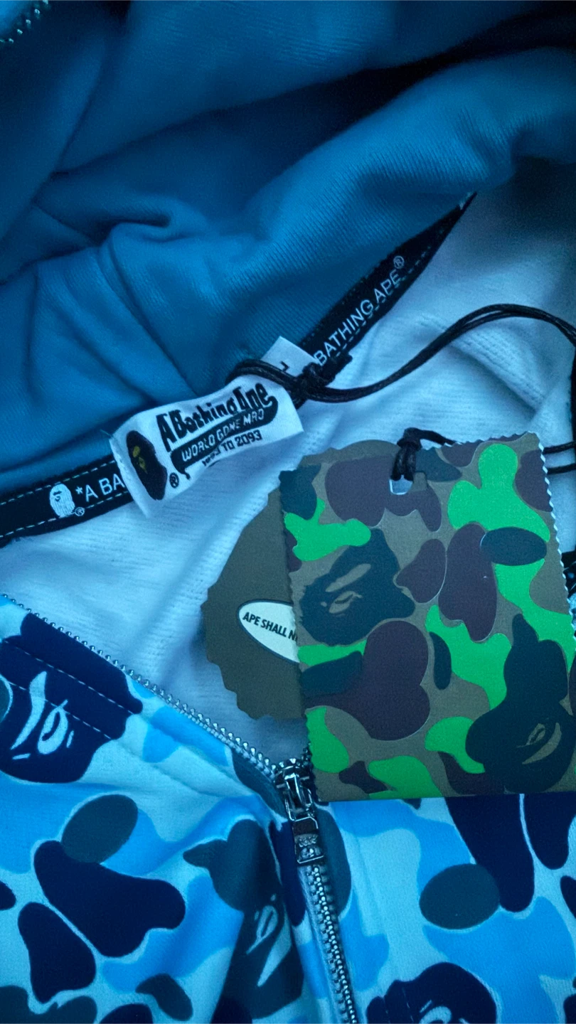 A Bathing Ape Blue Camo Shark Hoodie - photo 2