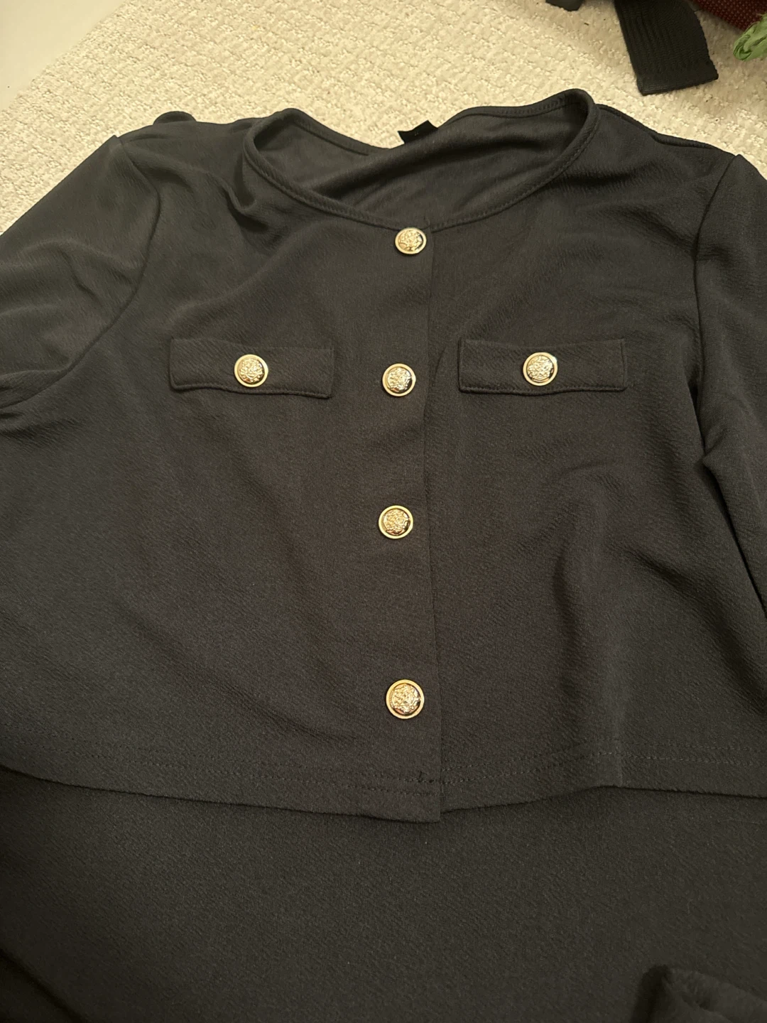 Black two-piece camisole dress and jacket set - photo 3