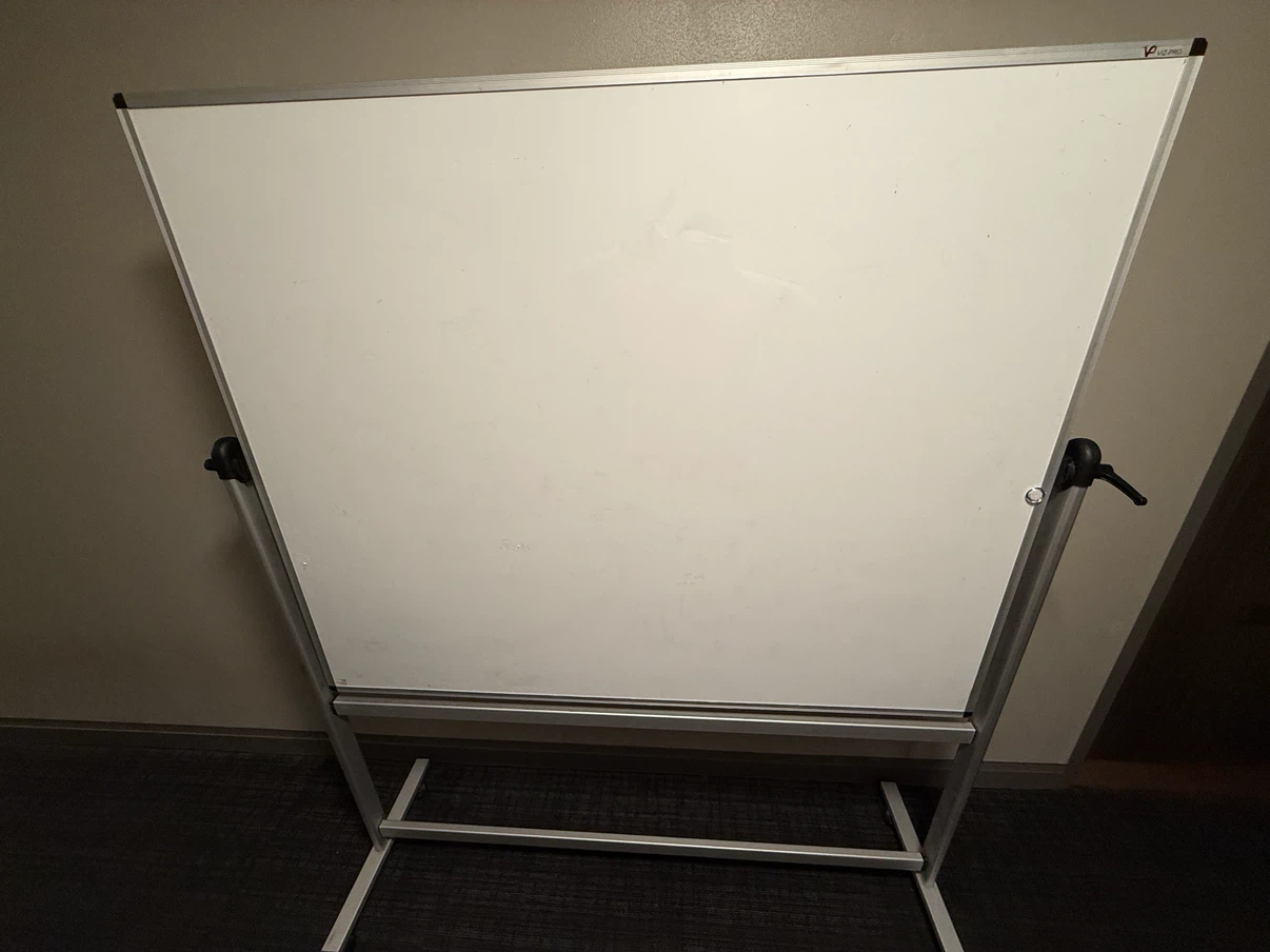 VIZ-PRO 60” × 48” Double-Sided Magnetic Rolling Whiteboard