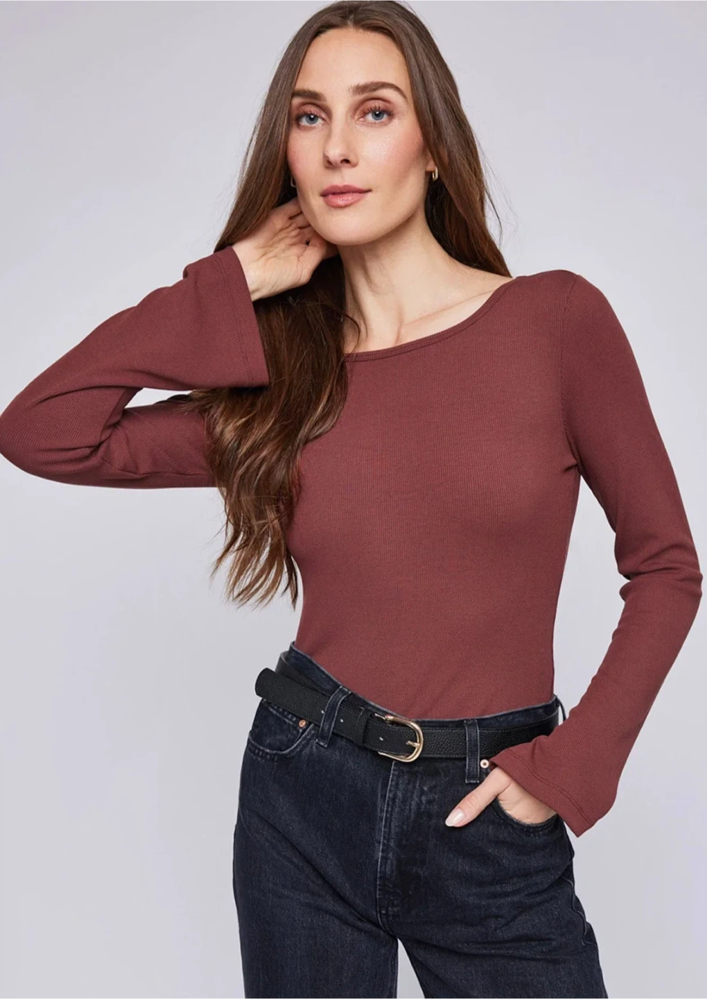 Forever 21 Ribbed Long Sleeve Top